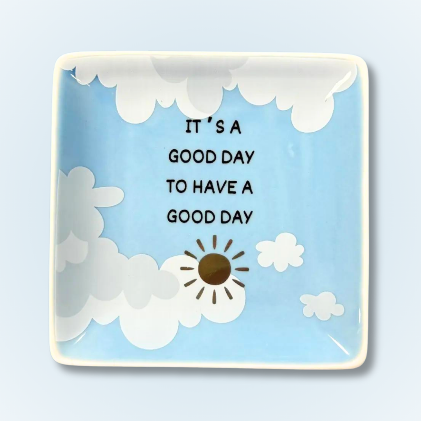 It's A Good Day With Clouds - Square Trinket  Tray